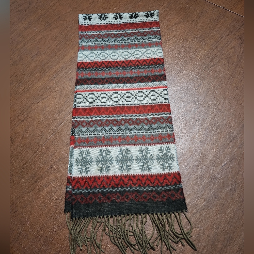 Unisex - V. FRAAS Cashmink Scarf in Red and Gray